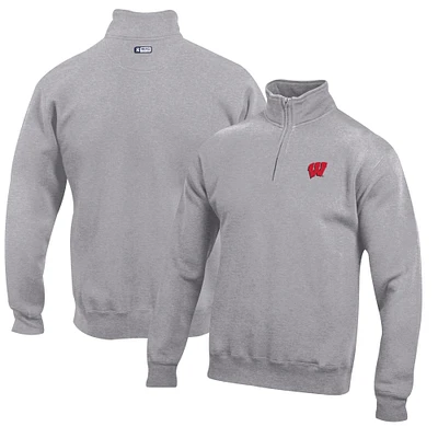 Men's Wisconsin Badgers Big Cotton Quarter-Zip Pullover Sweatshirt