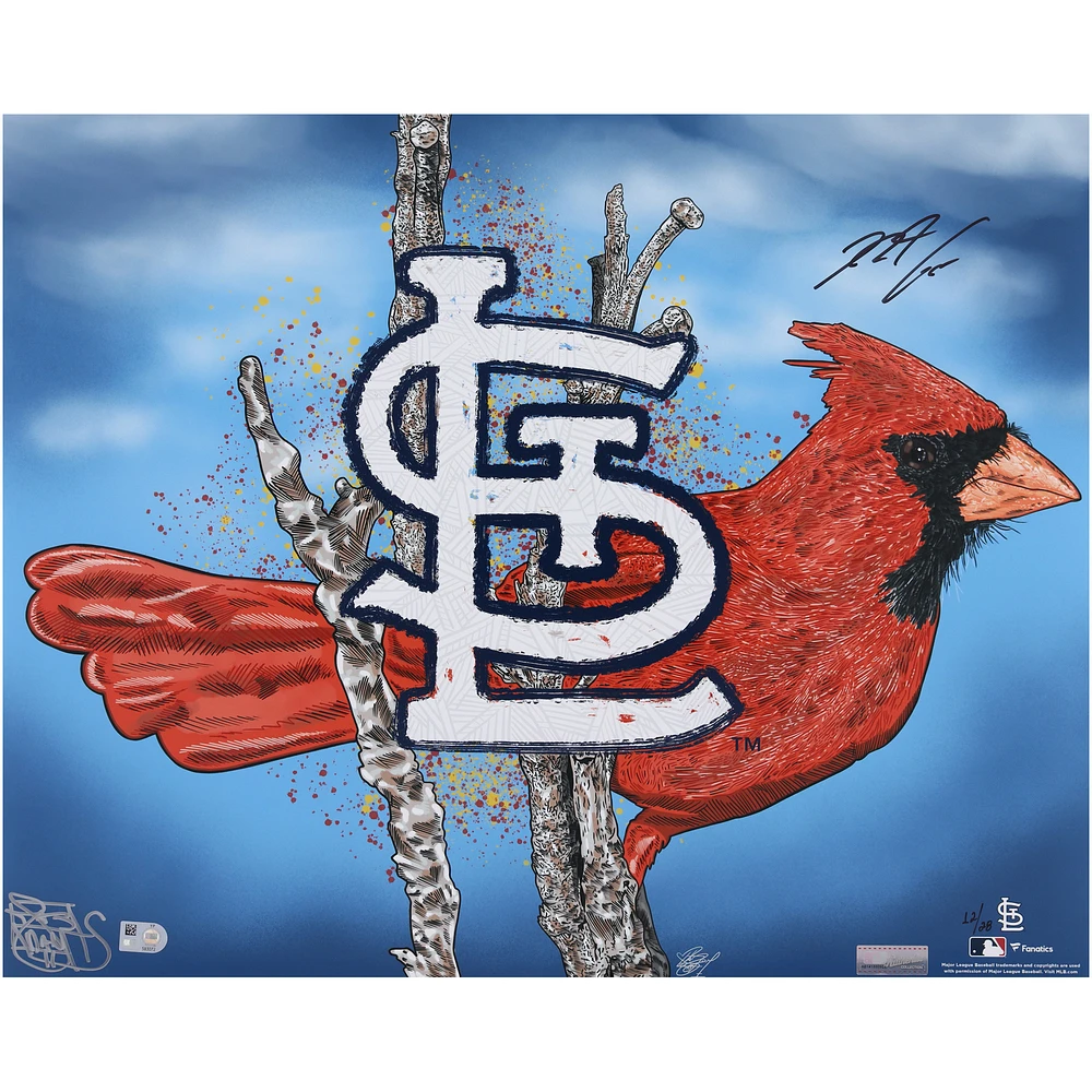 Nolan Arenado St. Louis Cardinals Autographed 16" x 20" Photo Print - Designed and Signed by Artist Maz Adams - Limited Edition of 28