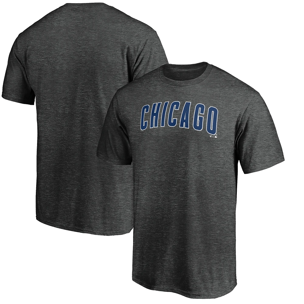Men's Charcoal Chicago Cubs Official Wordmark T-Shirt