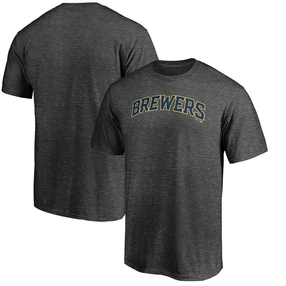 Men's Charcoal Milwaukee Brewers Official Wordmark T-Shirt