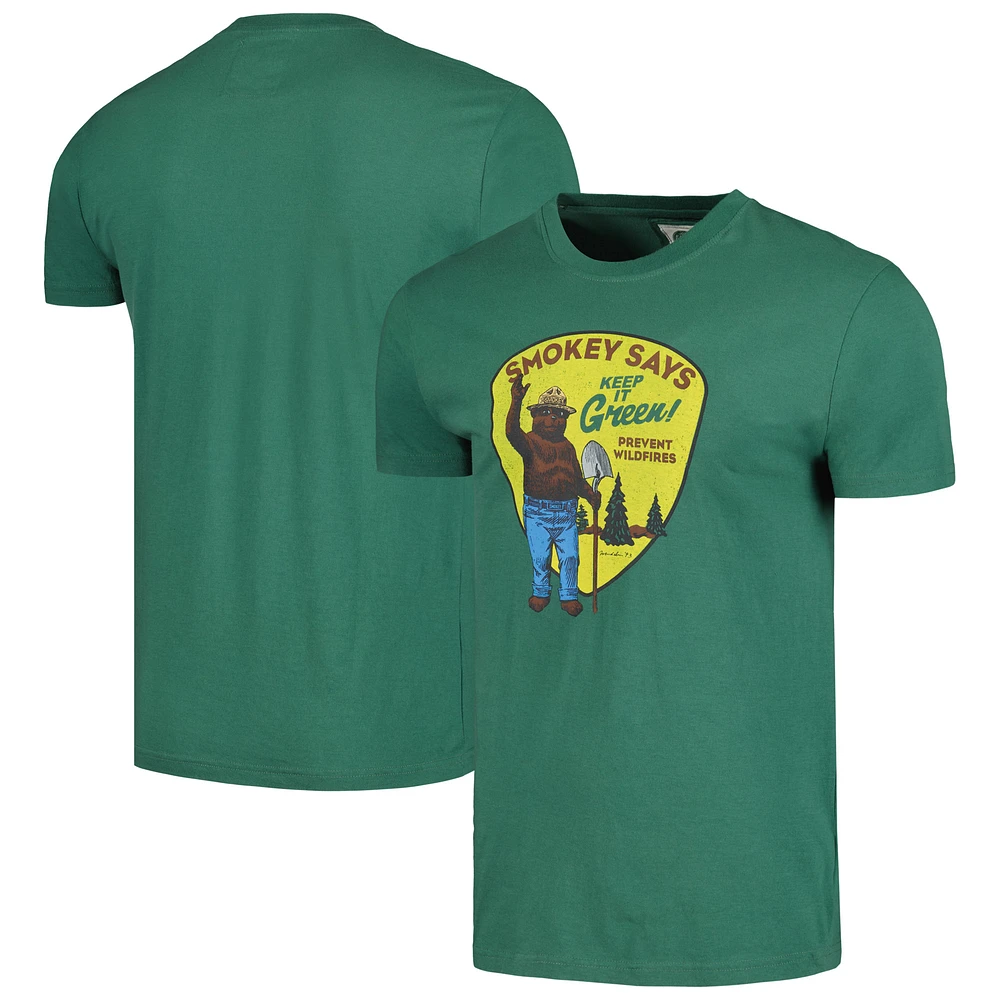 Men's American Needle Green Smokey Bear Brass Tacks T-Shirt