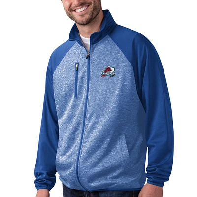 Men's G-III Sports by Carl Banks Navy Colorado Avalanche Runners Raglan Full-Zip Track Jacket