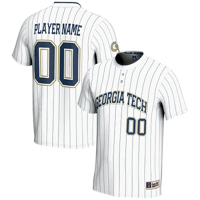 Youth GameDay Greats White Georgia Tech Yellow Jackets NIL Pick-A-Player Lightweight Softball Jersey