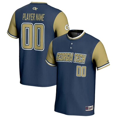 Youth GameDay Greats Navy Georgia Tech Yellow Jackets NIL Pick-A-Player Lightweight Softball Jersey