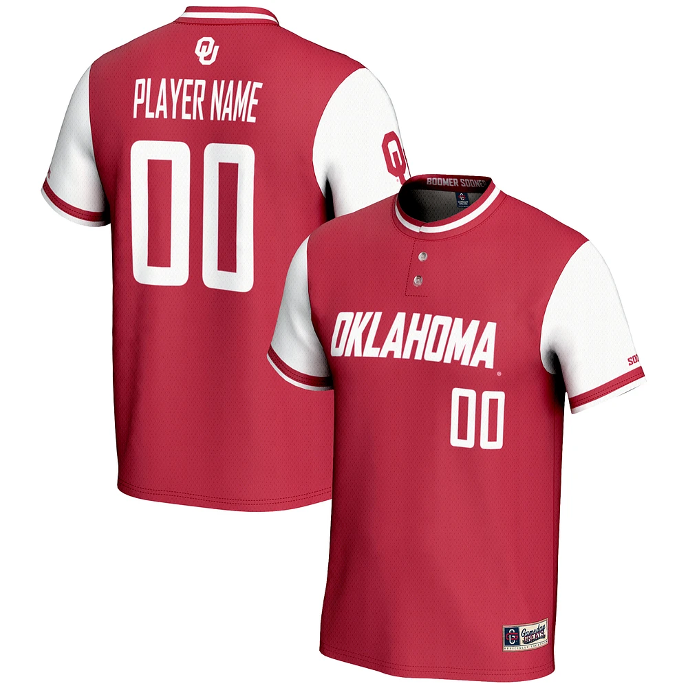 Unisex GameDay Greats Crimson Oklahoma Sooners NIL Pick-A-Player Lightweight Softball Jersey