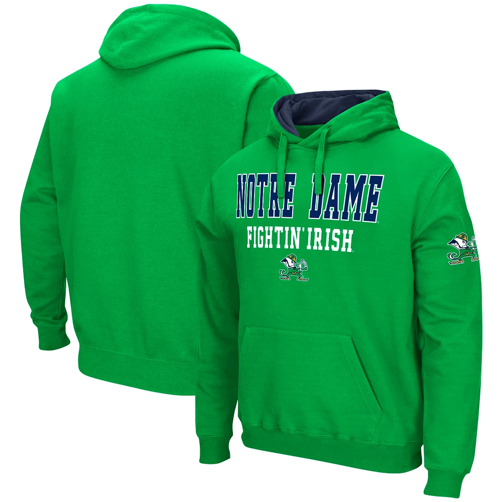 Men's Colosseum Green Notre Dame Fighting Irish Sunrise Pullover Hoodie
