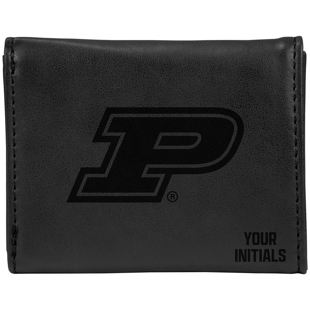 Black Purdue Boilermakers Personalized Trifold Wallet