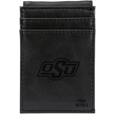 Black Oklahoma State Cowboys Personalized Front Pocket Wallet