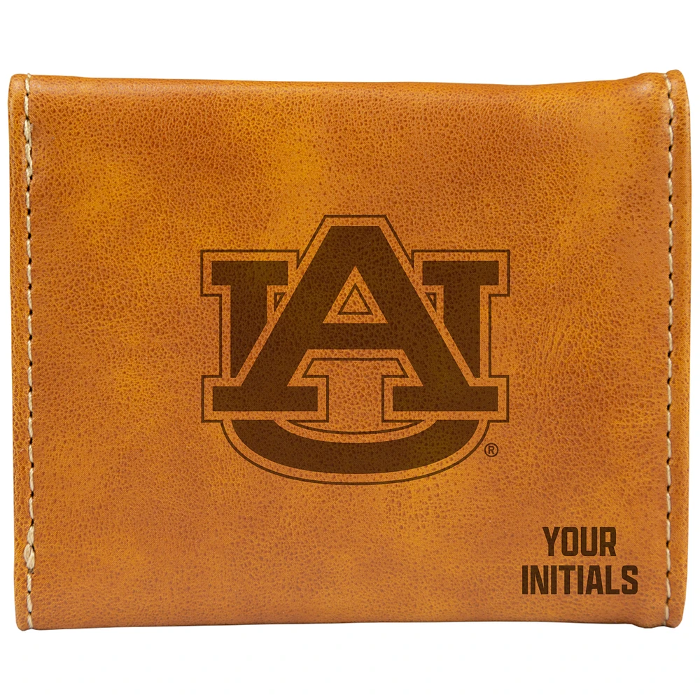 Brown Auburn Tigers Personalized Trifold Wallet