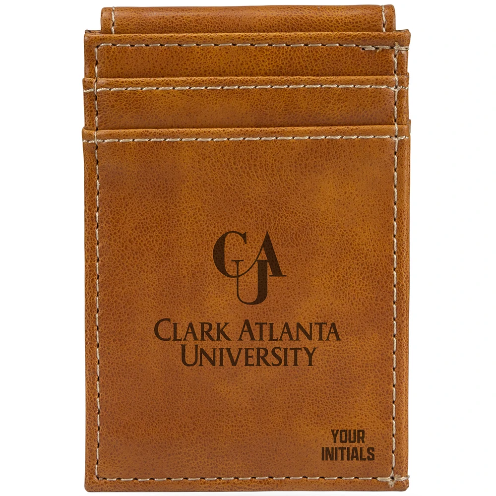 Brown Clark Atlanta Panthers Personalized Front Pocket Wallet