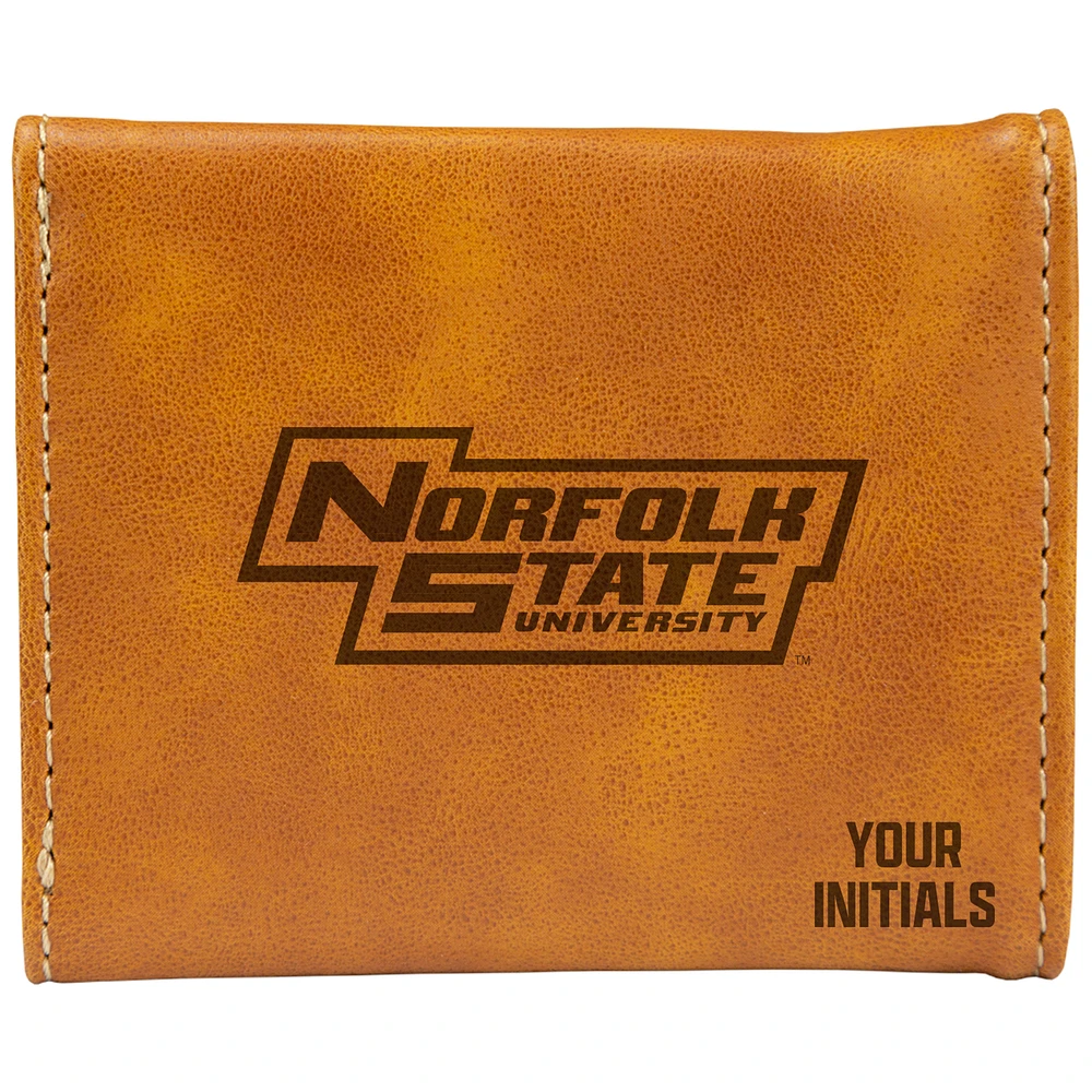 Brown Norfolk State Spartans Personalized Trifold Wallet