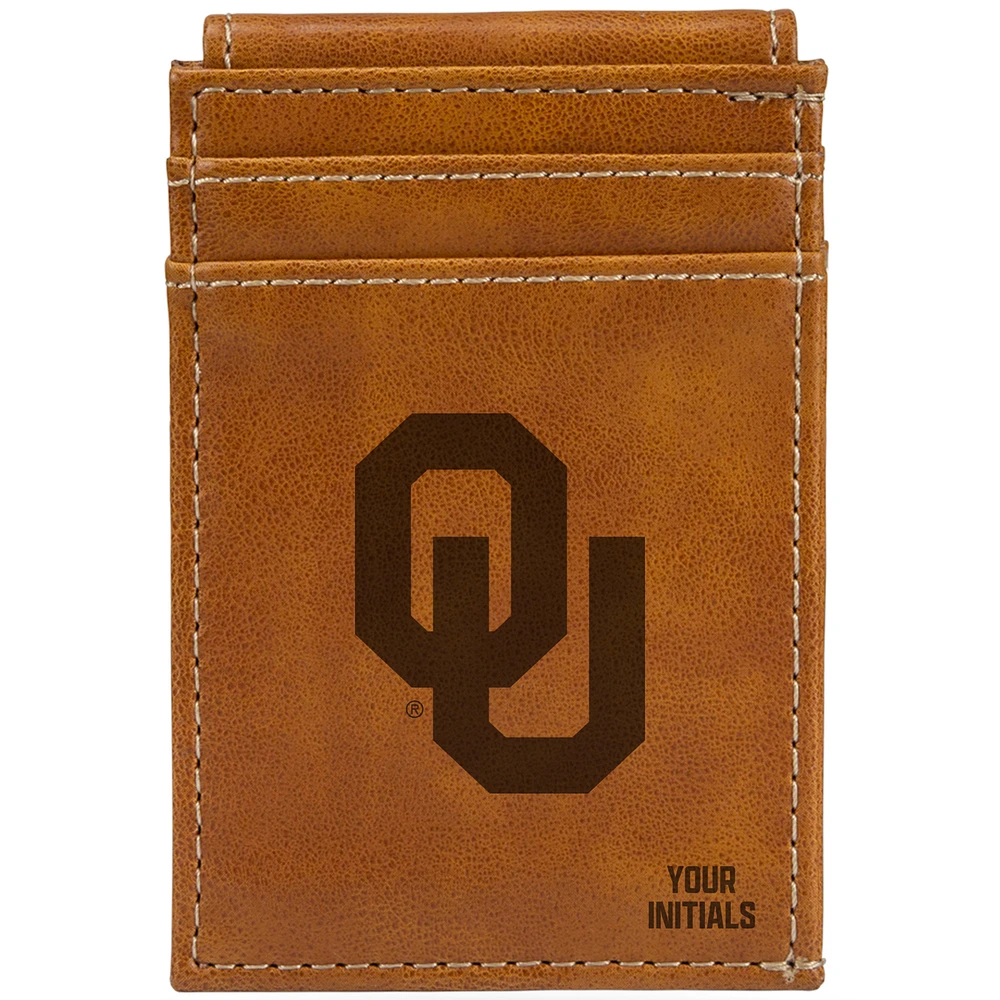 Brown Oklahoma Sooners Personalized Front Pocket Wallet