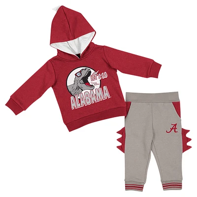Infant Colosseum Crimson/Gray Alabama Crimson Tide Dino Pullover Hoodie and Pants Set