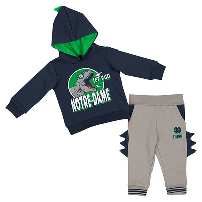 Infant Colosseum Navy/Gray Notre Dame Fighting Irish Dino Pullover Hoodie and Pants Set