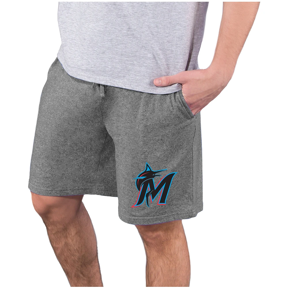 Men's Concepts Sport Charcoal Miami Marlins Quest Knit Jam Shorts