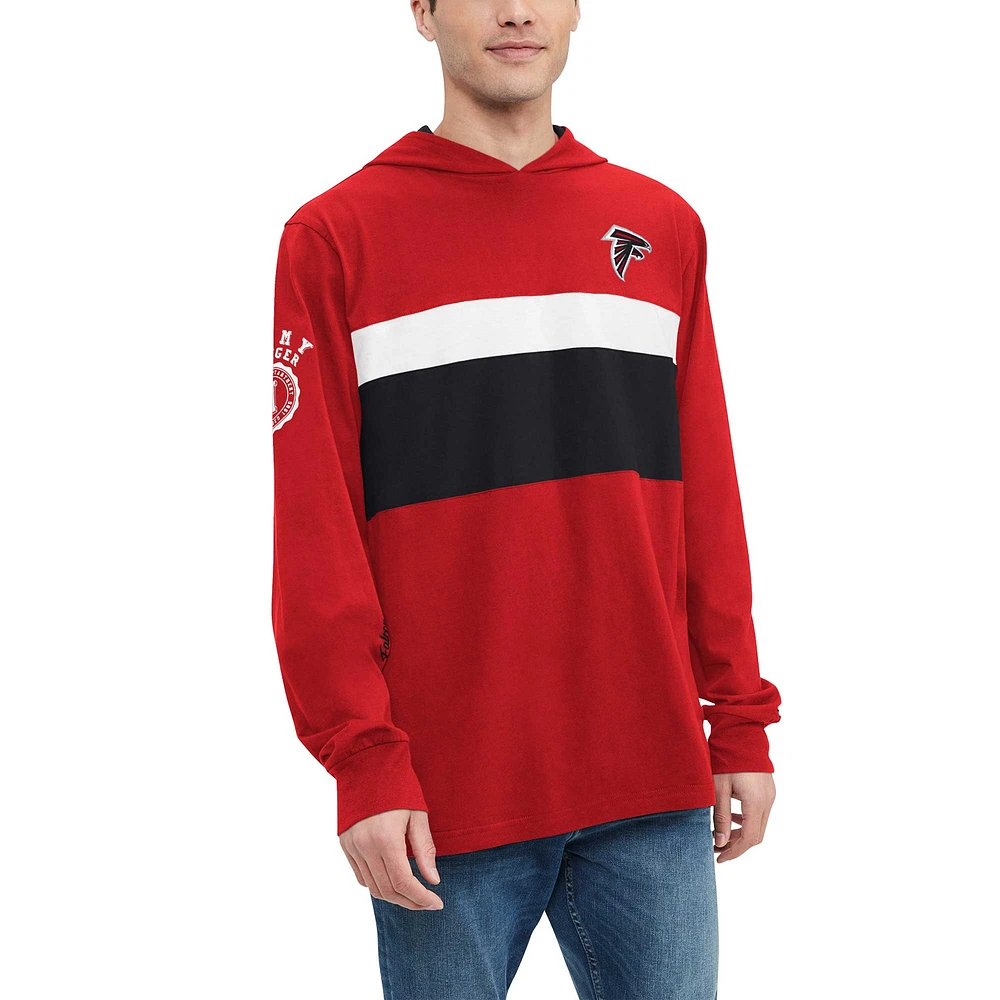 Men's Tommy Hilfiger Red Atlanta Falcons Morgan Long Sleeve Hoodie T-Shirt