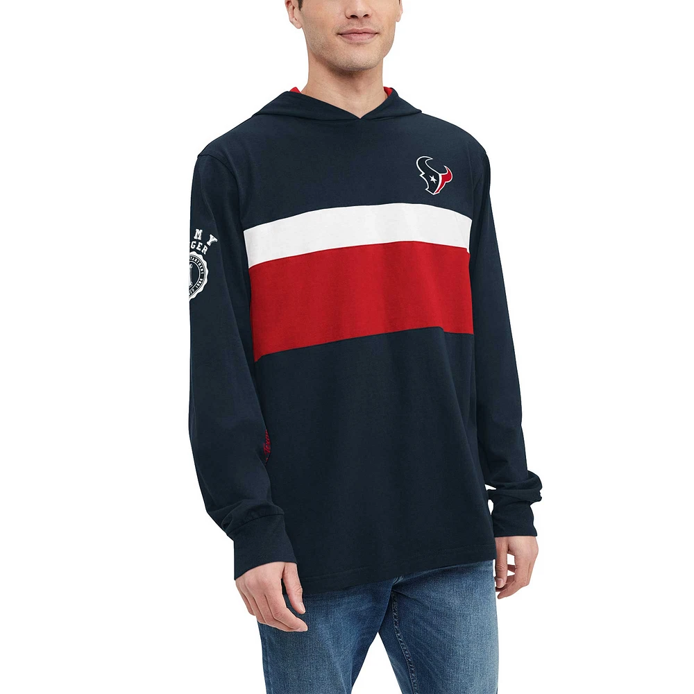 Men's Tommy Hilfiger Navy Houston Texans Morgan Long Sleeve Hoodie T-Shirt
