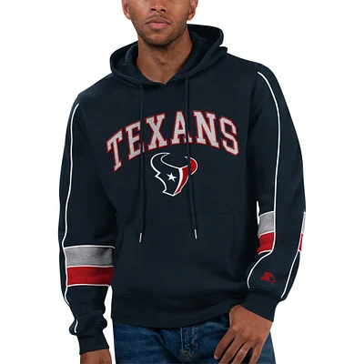 Men's Starter Navy Houston Texans Captain Pullover Hoodie