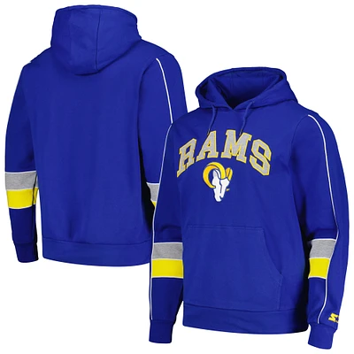 Men's Starter Royal Los Angeles Rams Captain Pullover Hoodie