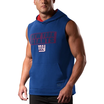 Men's MSX by Michael Strahan Royal New York Giants Marathon Sleeveless Pullover Hoodie