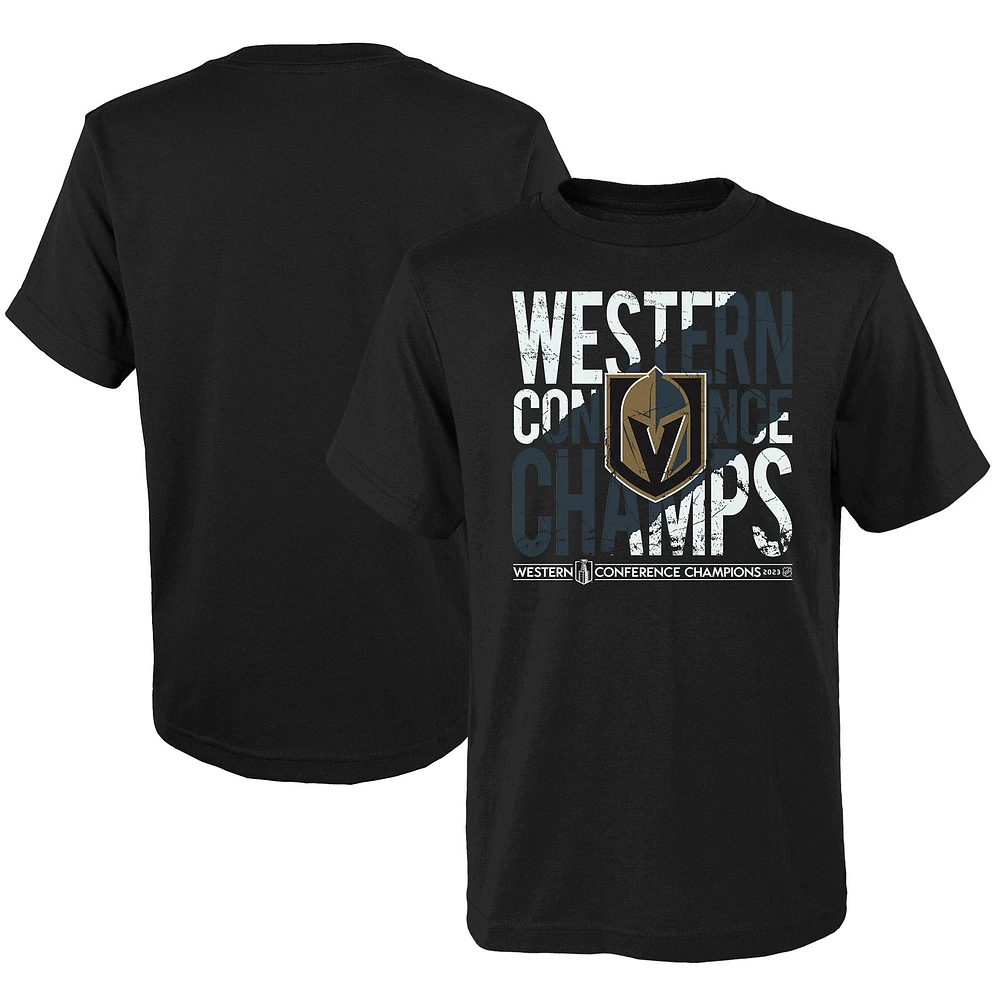 Youth Fanatics Black Vegas Golden Knights 2023 Western Conference Champions T-Shirt