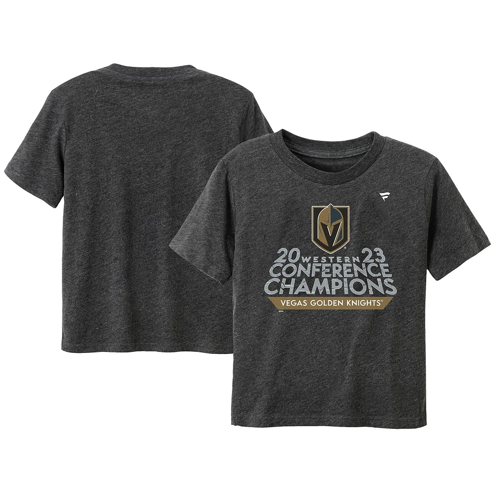 Toddler Fanatics Heather Charcoal Vegas Golden Knights 2023 Western Conference Champions Locker Room T-Shirt