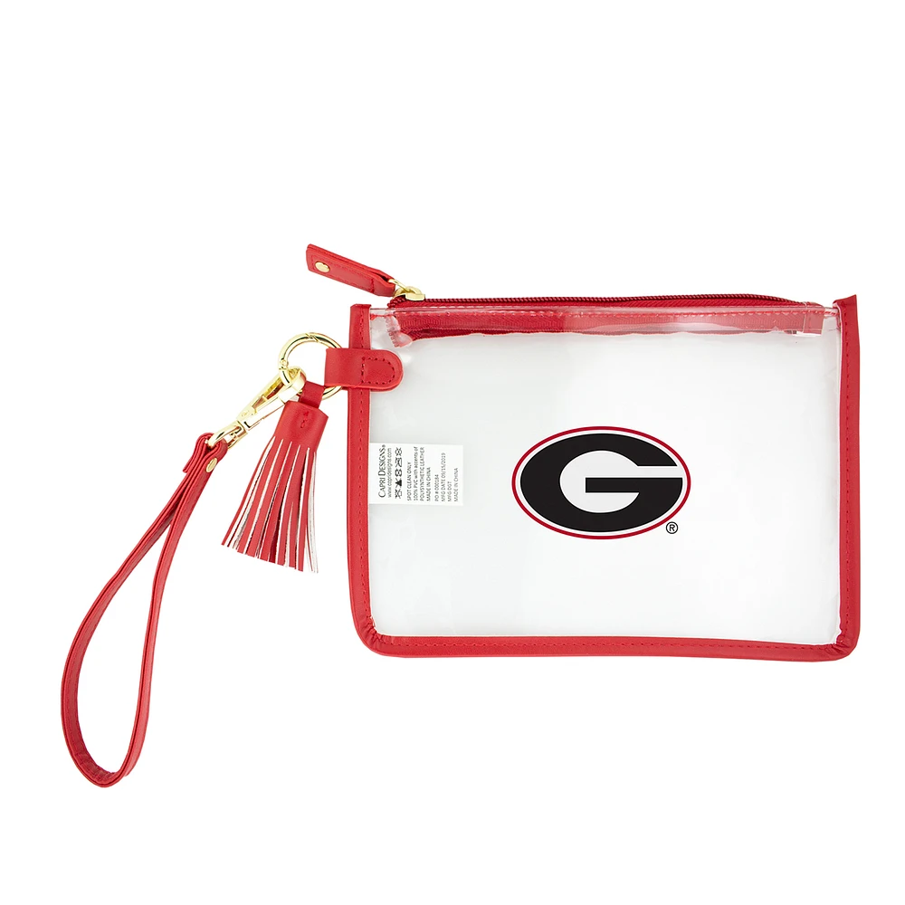 Georgia Bulldogs Clear Wristlet