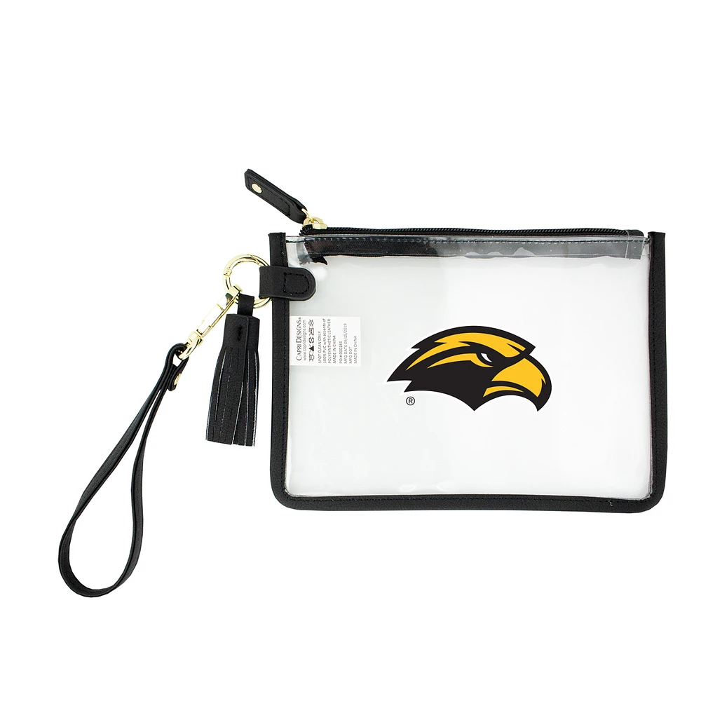 Southern Miss Golden Eagles Clear Wristlet