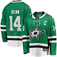 Men's Fanatics Jamie Benn Kelly Green Dallas Stars Captain Patch Home Breakaway Jersey
