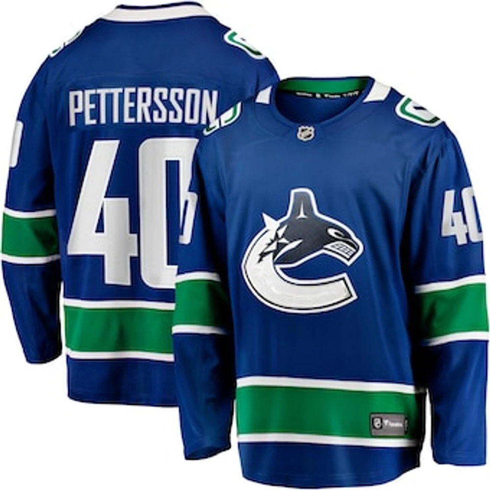 Men's Fanatics Elias Pettersson Blue Vancouver Canucks Home Breakaway Jersey