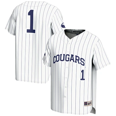 Unisex GameDay Greats #1 White BYU Cougars Lightweight Baseball Jersey