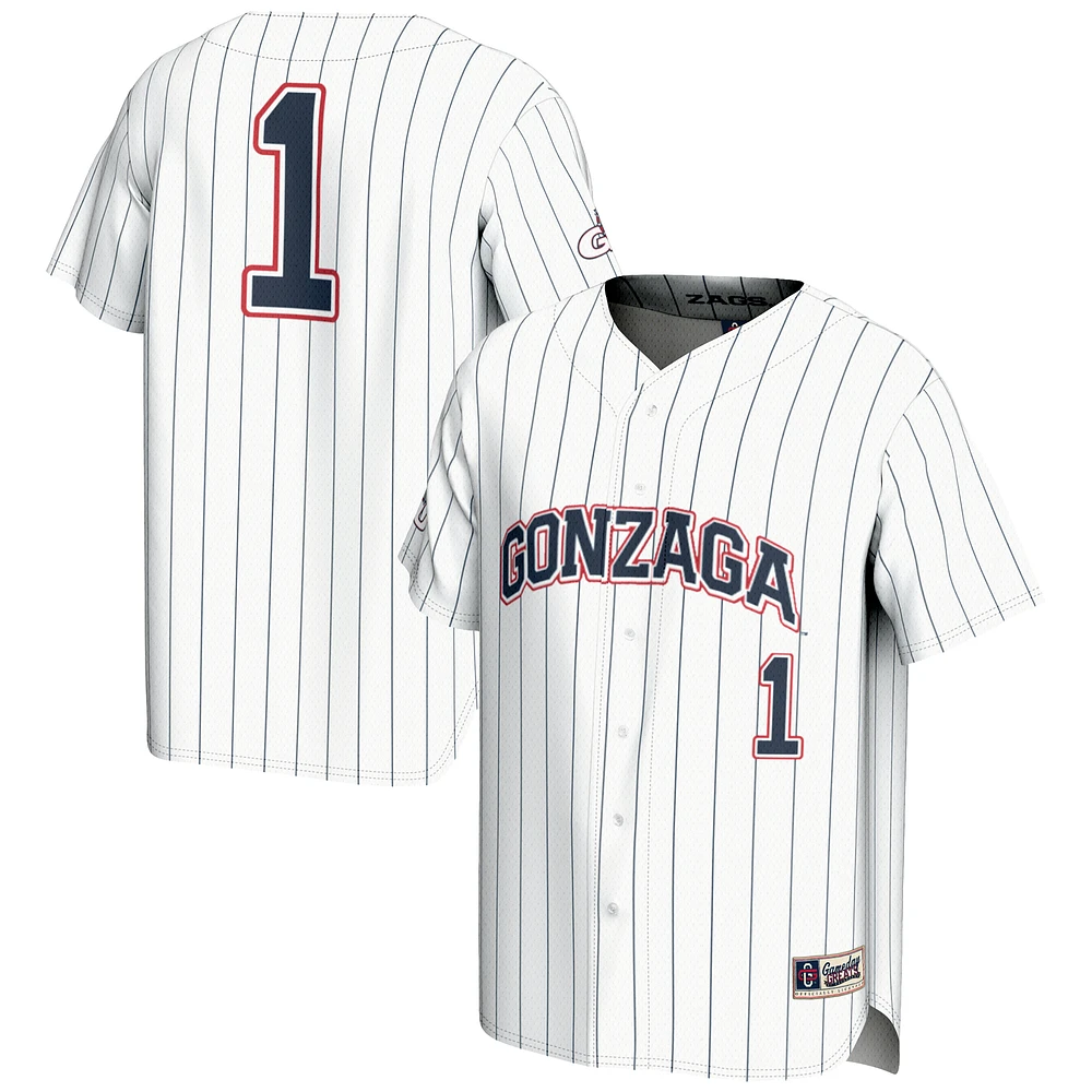Unisex GameDay Greats #1 White Gonzaga Bulldogs Lightweight Baseball Jersey