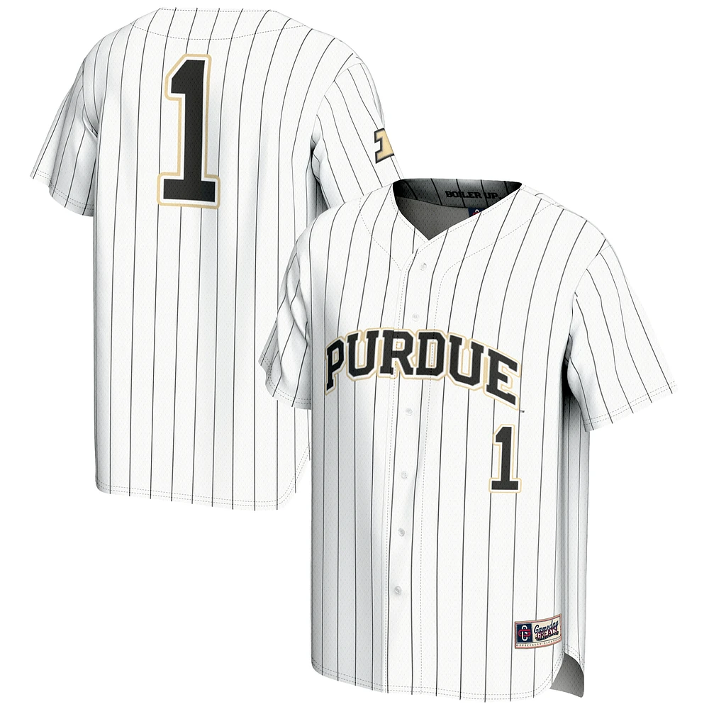 Unisex GameDay Greats #1 White Purdue Boilermakers Lightweight Baseball Jersey