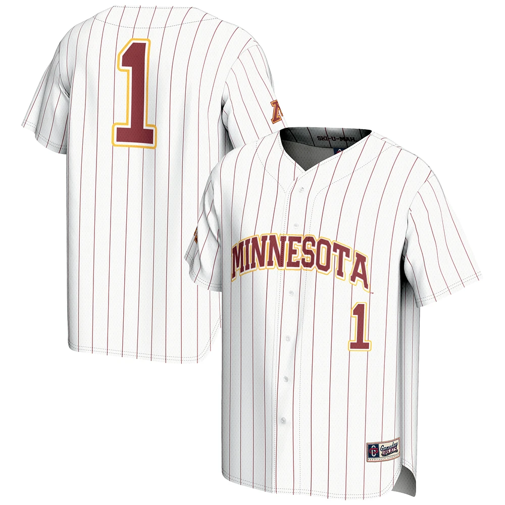 Unisex GameDay Greats #1 White Minnesota Golden Gophers Lightweight Baseball Jersey
