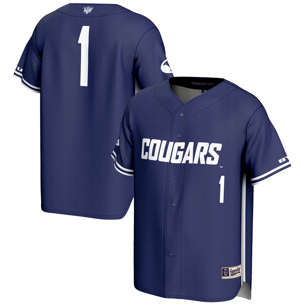Unisex GameDay Greats #1 Navy BYU Cougars Lightweight Baseball Jersey