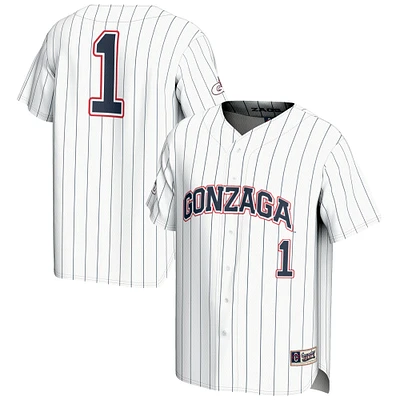 Youth GameDay Greats #1 White Gonzaga Bulldogs Lightweight Baseball Jersey