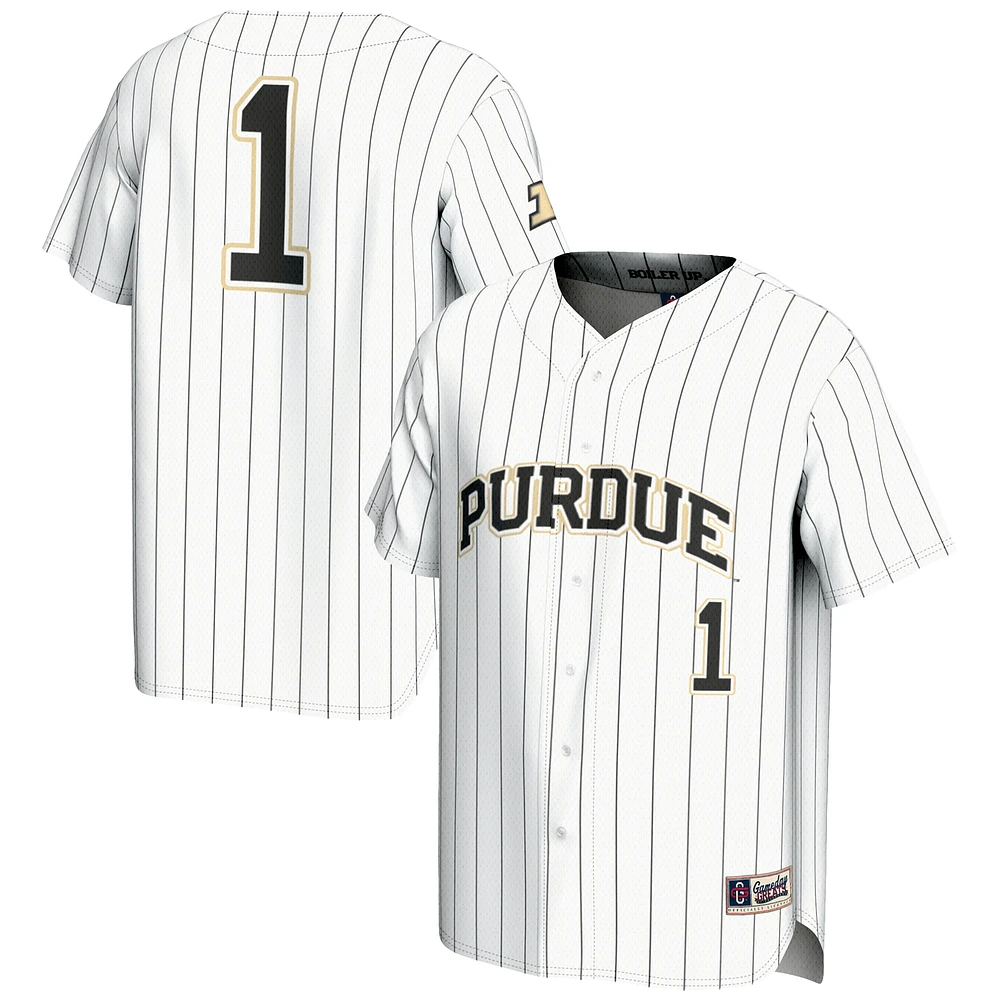Youth GameDay Greats #1 White Purdue Boilermakers Lightweight Baseball Jersey