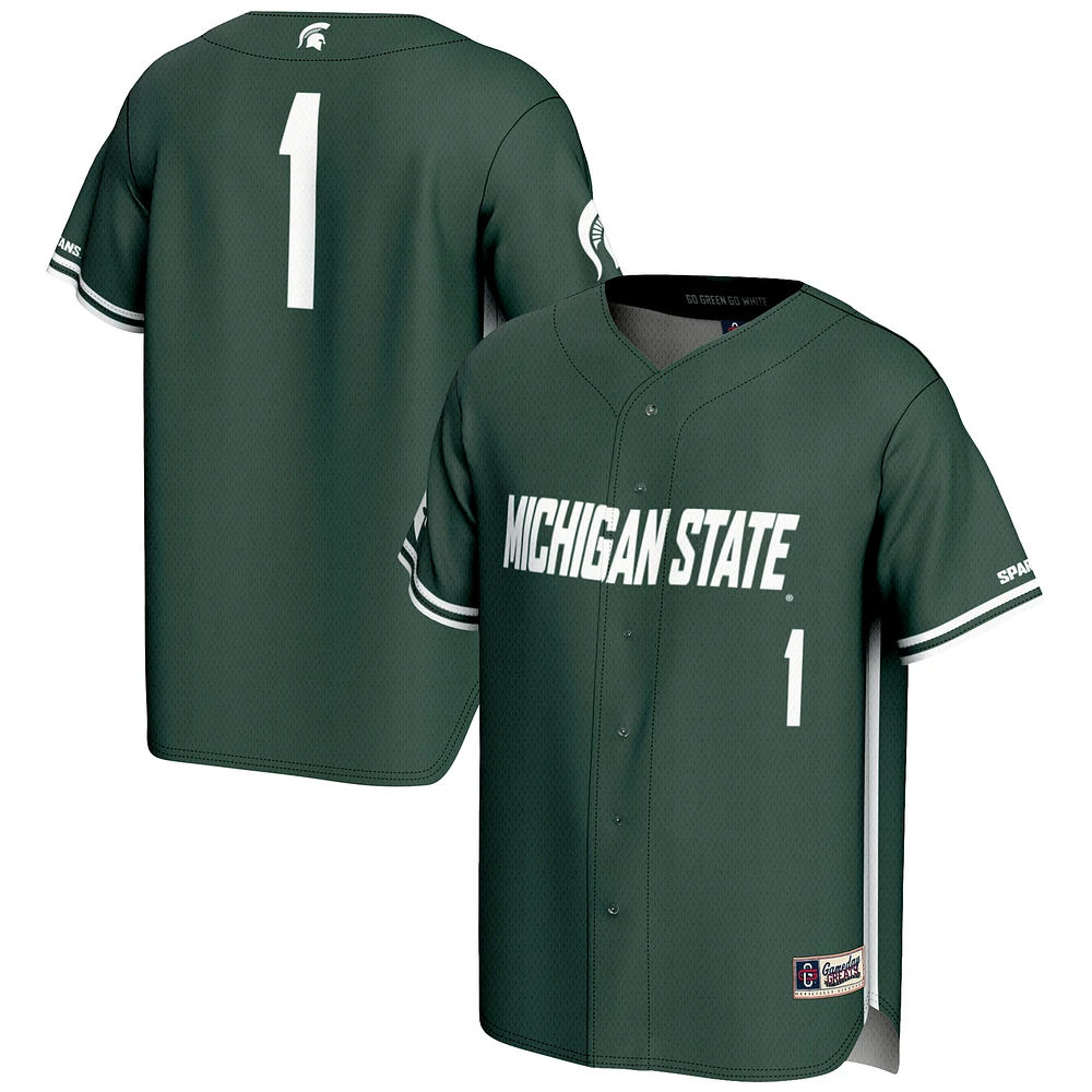 Youth GameDay Greats #1 Green Michigan State Spartans Lightweight Baseball Jersey