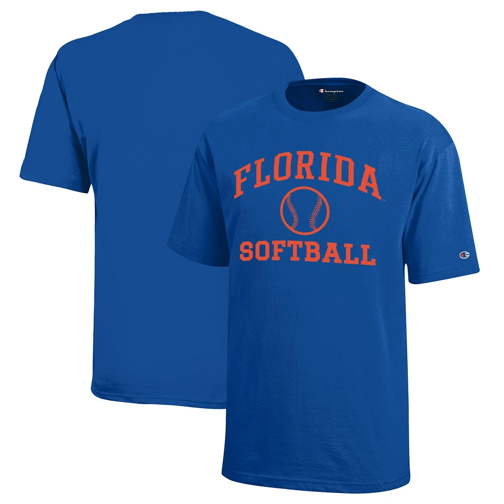 Youth Champion Royal Florida Gators Icon Logo Softball T-Shirt