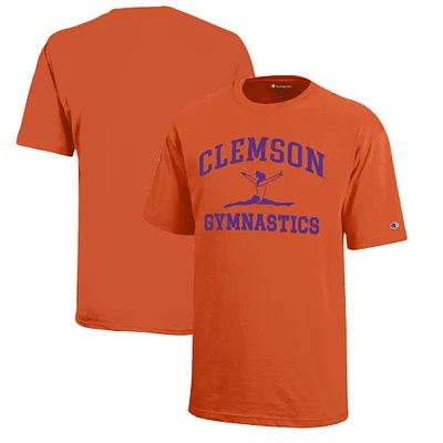 Youth Champion Orange Clemson Tigers Icon Logo Gymnastics T-Shirt