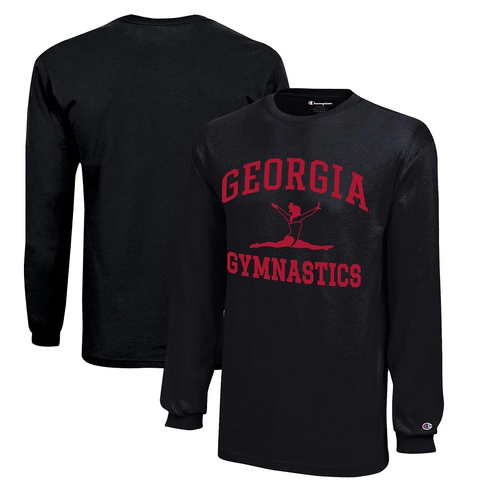 Youth Champion Georgia Bulldogs Icon Logo Long Sleeve Gymnastics T-Shirt