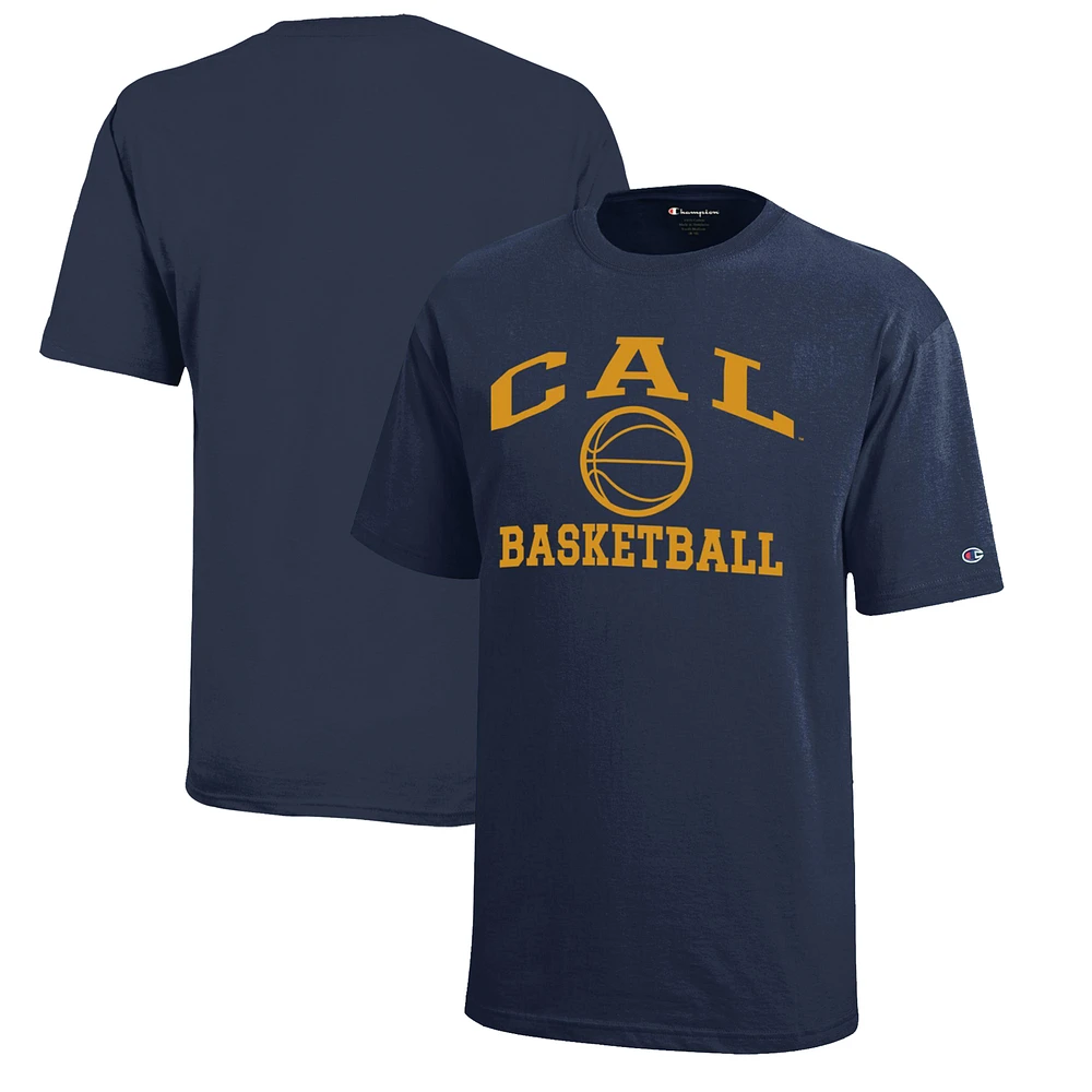 Youth Champion Navy Cal Bears Icon Logo Basketball T-Shirt