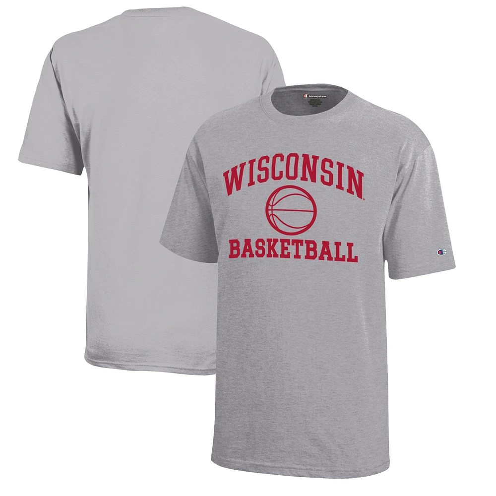 Youth Champion Wisconsin Badgers Icon Logo Basketball T-Shirt