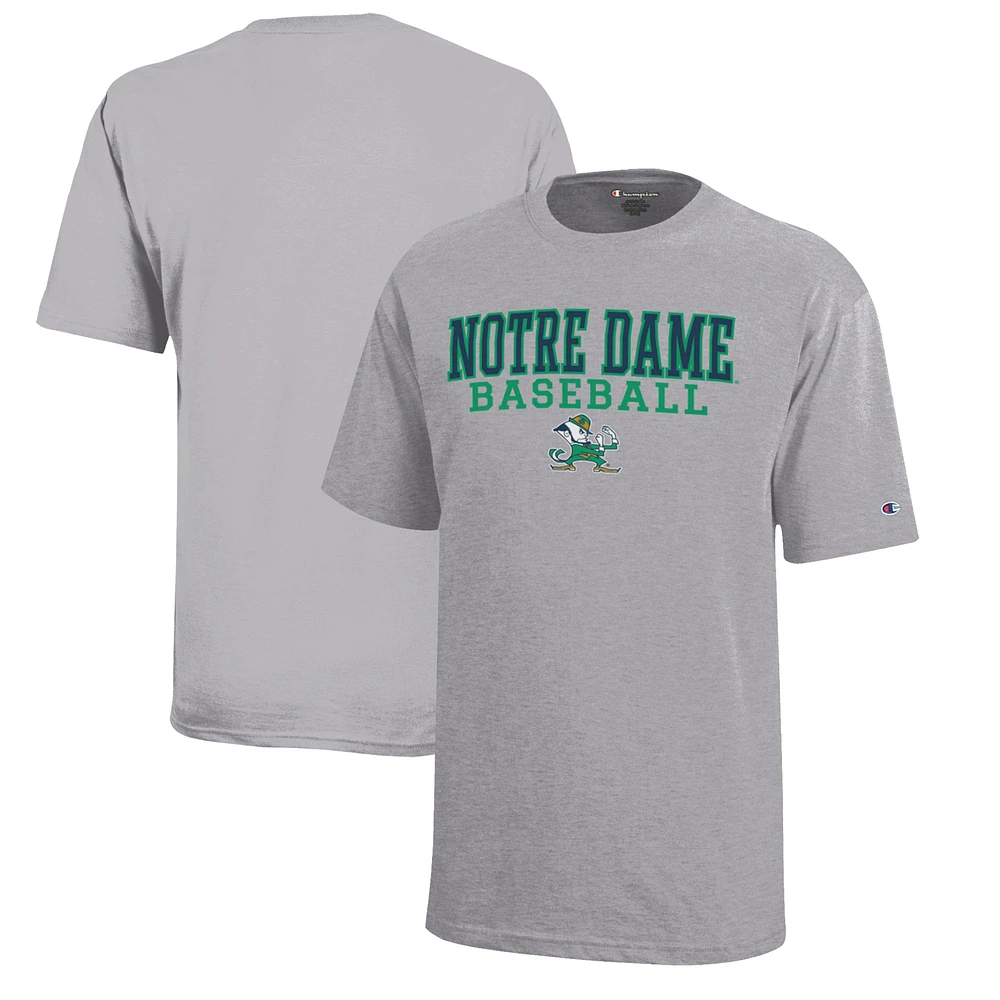 Youth Champion Notre Dame Fighting Irish Stacked Logo Baseball T-Shirt