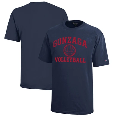Youth Champion  Navy Gonzaga Bulldogs Icon Logo Volleyball T-Shirt