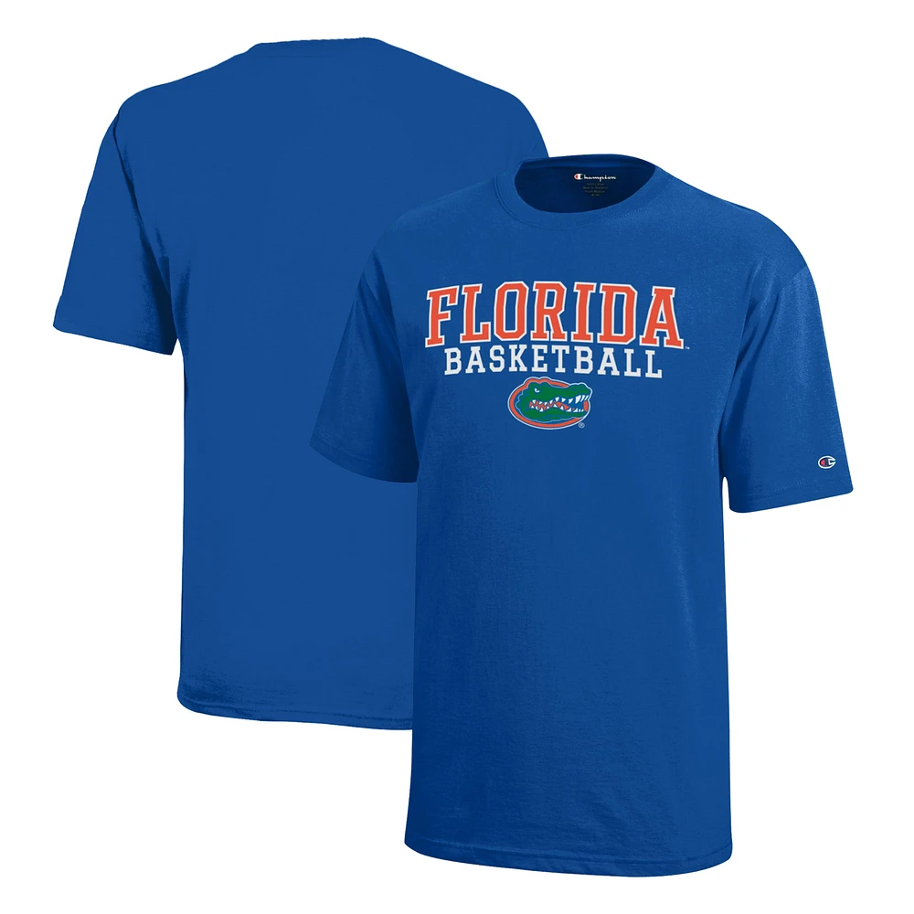 Youth Champion Royal Florida Gators Stacked Logo Basketball T-Shirt