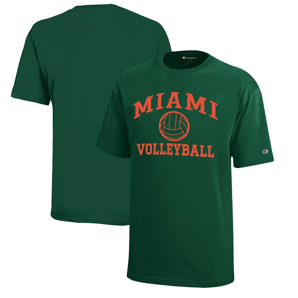 Youth Champion Miami Hurricanes Icon Logo Volleyball T-Shirt