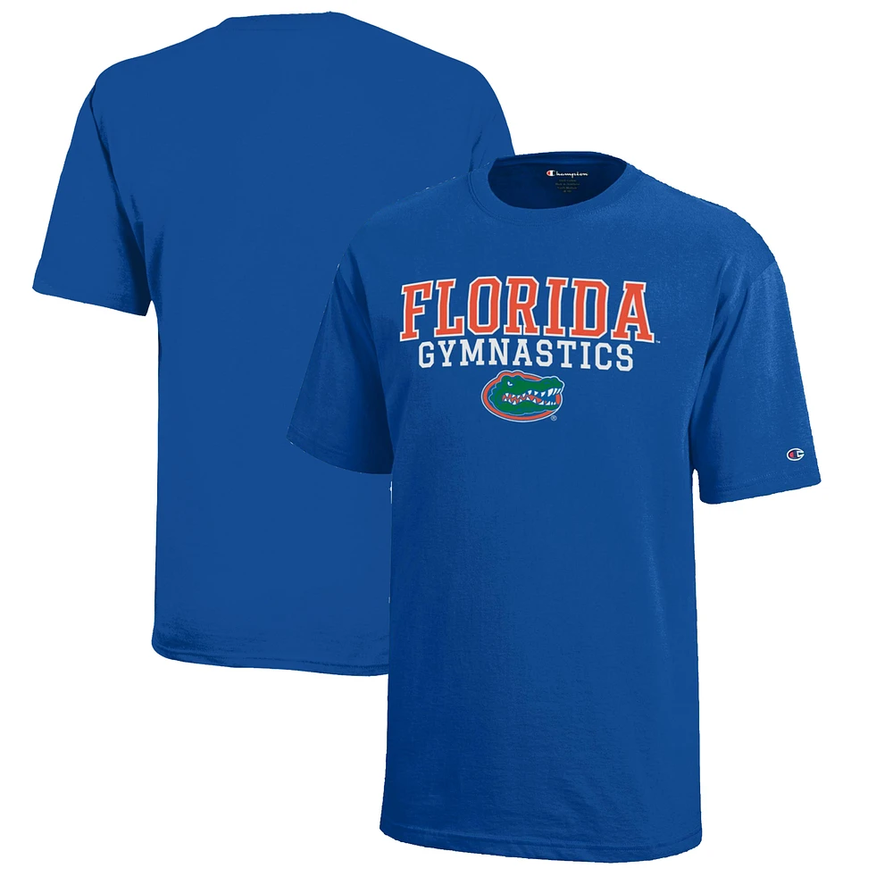 Youth Champion Royal Florida Gators Stacked Logo Gymnastics T-Shirt