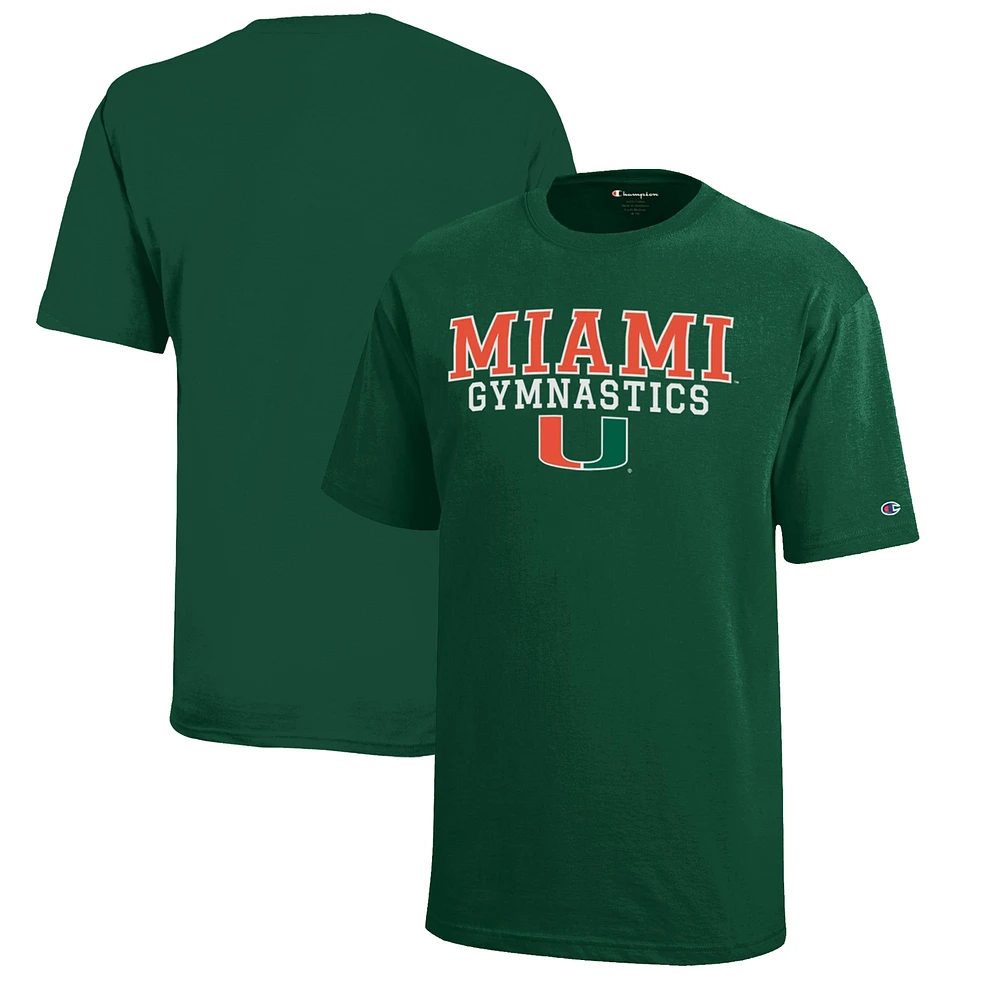 Youth Champion Miami Hurricanes Stacked Logo Gymnastics T-Shirt