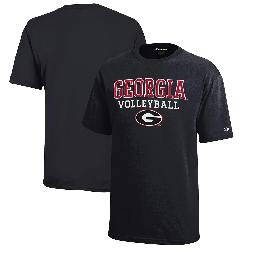 Youth Champion Georgia Bulldogs Stacked Logo Volleyball T-Shirt